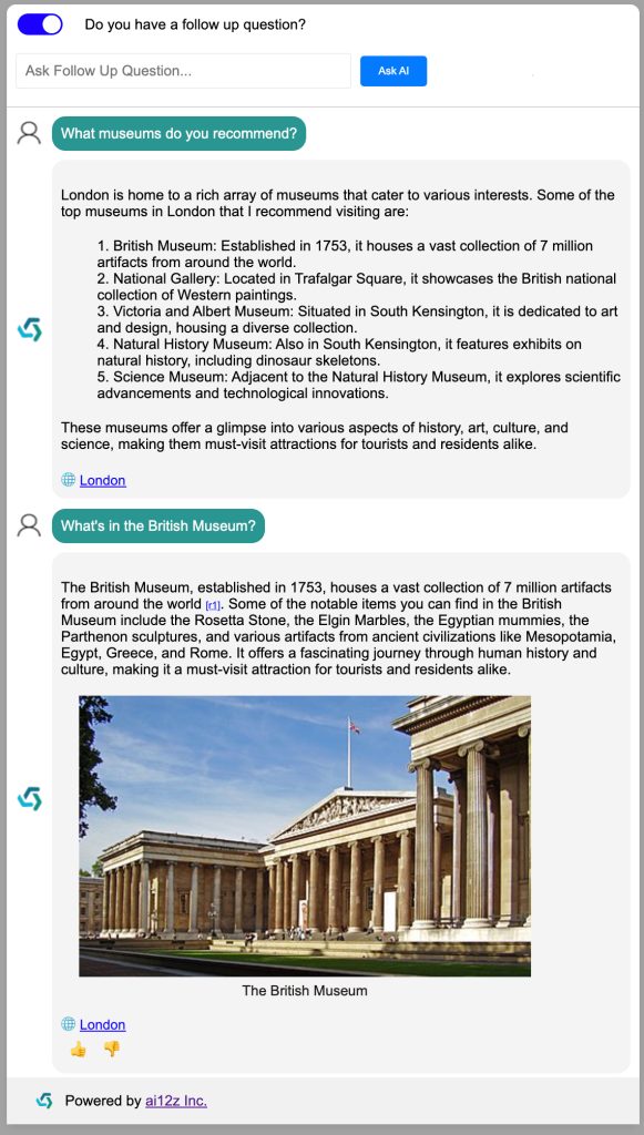 London museums copilot example